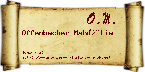 Offenbacher Mahália névjegykártya